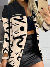 Load image into Gallery viewer, Printed Button Up Zip Detail Shacket