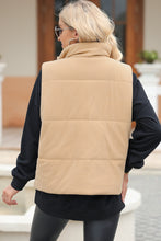 Load image into Gallery viewer, Pocketed Zip Up Turtleneck Vest Coat