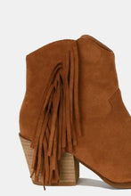 Load image into Gallery viewer, Beast Fashion Suede Fringe Point Toe Ankle Boots