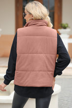 Load image into Gallery viewer, Pocketed Zip Up Turtleneck Vest Coat