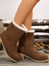 Load image into Gallery viewer, Thermal Fuzzy Block Heel Boots
