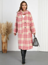 Load image into Gallery viewer, Plaid Button Up Long Sleeve Coat
