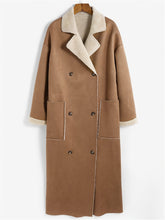 Load image into Gallery viewer, Plus Size Drop Shoulder Sherpa Longline Coat
