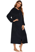 Load image into Gallery viewer, Zip Front Hooded Night Dress with Pockets
