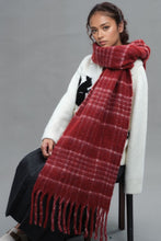 Load image into Gallery viewer, Fringe Plaid Thermal Scarf
