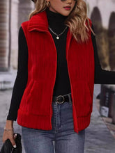 Load image into Gallery viewer, Pocketed Zip Up Vest Coat
