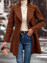 Load image into Gallery viewer, Collared Neck Long Sleeve Longline Coat
