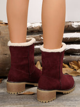 Load image into Gallery viewer, Thermal Fuzzy Block Heel Boots
