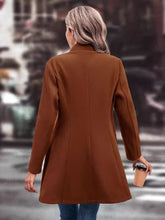 Load image into Gallery viewer, Collared Neck Long Sleeve Longline Coat
