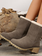 Load image into Gallery viewer, Thermal Fuzzy Block Heel Boots

