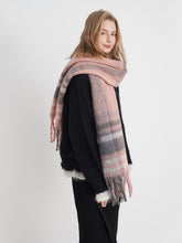 Load image into Gallery viewer, Fringe Plaid Polyester Scarf
