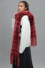 Load image into Gallery viewer, Fringe Plaid Thermal Scarf
