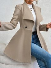 Load image into Gallery viewer, Collared Neck Button Up Long Sleeve Coat
