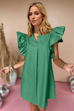Load image into Gallery viewer, Oh Ruched Johnny Collar Cap Sleeve Mini Dress
