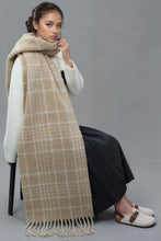 Load image into Gallery viewer, Fringe Plaid Thermal Scarf
