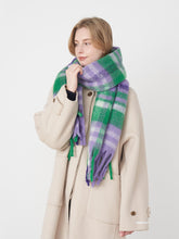 Load image into Gallery viewer, Fringe Plaid Polyester Scarf
