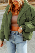 Load image into Gallery viewer, Zip Up Collared Neck Coat with Pockets
