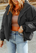 Load image into Gallery viewer, Zip Up Collared Neck Coat with Pockets
