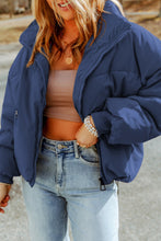 Load image into Gallery viewer, Zip Up Collared Neck Coat with Pockets
