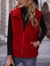 Load image into Gallery viewer, Pocketed Zip Up Vest Coat
