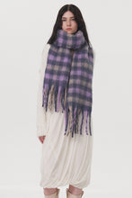 Load image into Gallery viewer, Fringe Plaid Polyester Scarf
