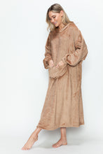 Load image into Gallery viewer, Double Take Full Size Pocketed Hooded Midi Lounge Dress
