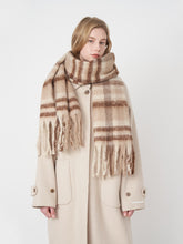 Load image into Gallery viewer, Fringe Plaid Polyester Scarf
