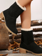 Load image into Gallery viewer, Thermal Fuzzy Block Heel Boots
