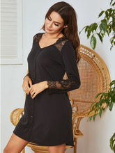 Load image into Gallery viewer, Lace Detail Long Sleeve Mini Lounge Dress
