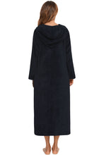 Load image into Gallery viewer, Zip Front Hooded Night Dress with Pockets

