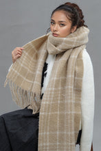 Load image into Gallery viewer, Fringe Plaid Thermal Scarf

