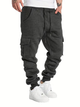 Load image into Gallery viewer, Dark gray men drawstring pants
