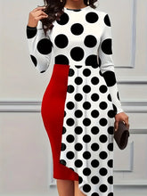 Load image into Gallery viewer, Red &amp; blk Polka Dot dress
