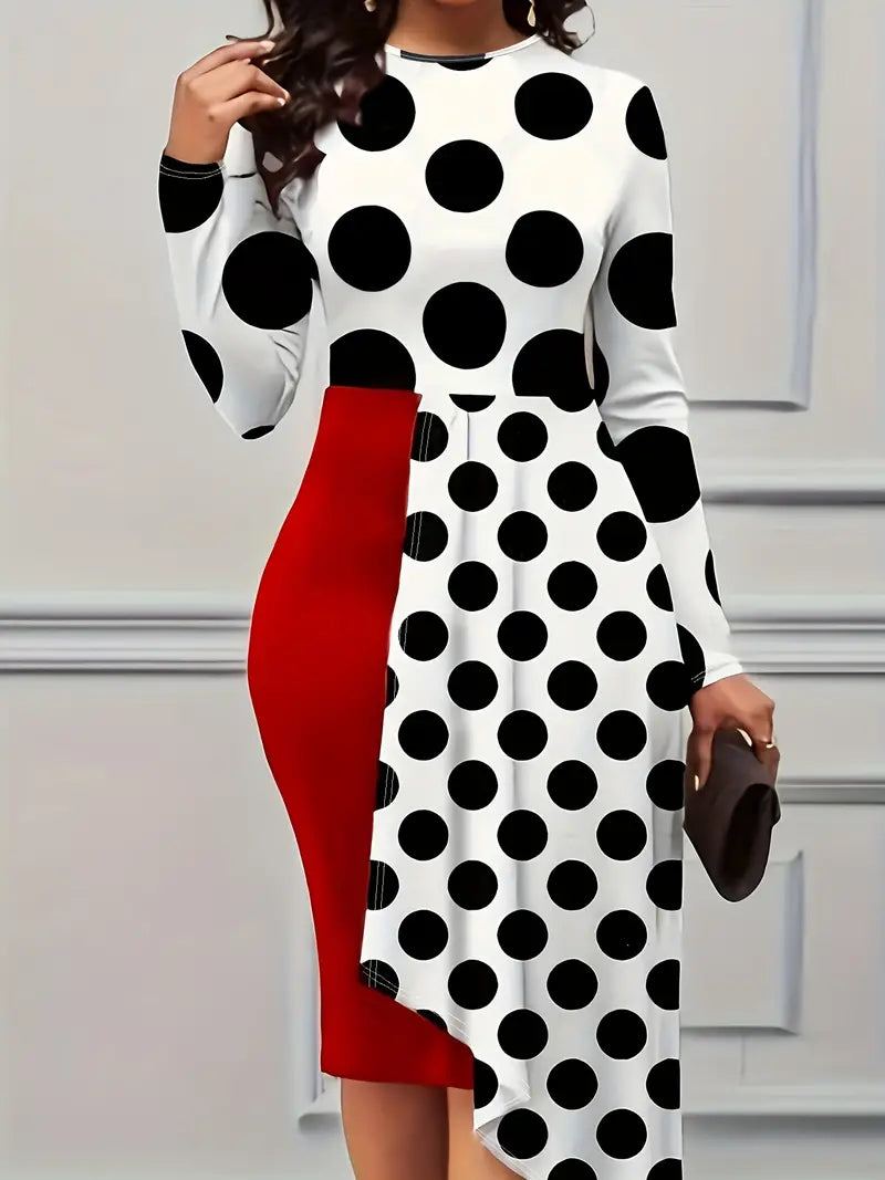 Red & blk Polka Dot dress