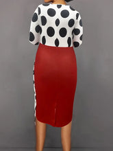 Load image into Gallery viewer, Red &amp; blk Polka Dot dress
