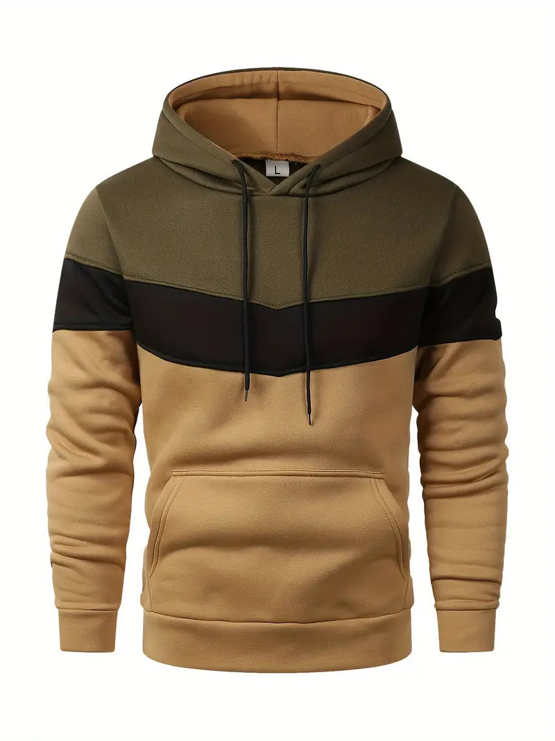 Khaki Block Pattern Sweatshirt