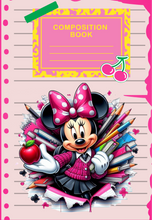 Load image into Gallery viewer, Minnie Mouse Composition Notebook PNG
