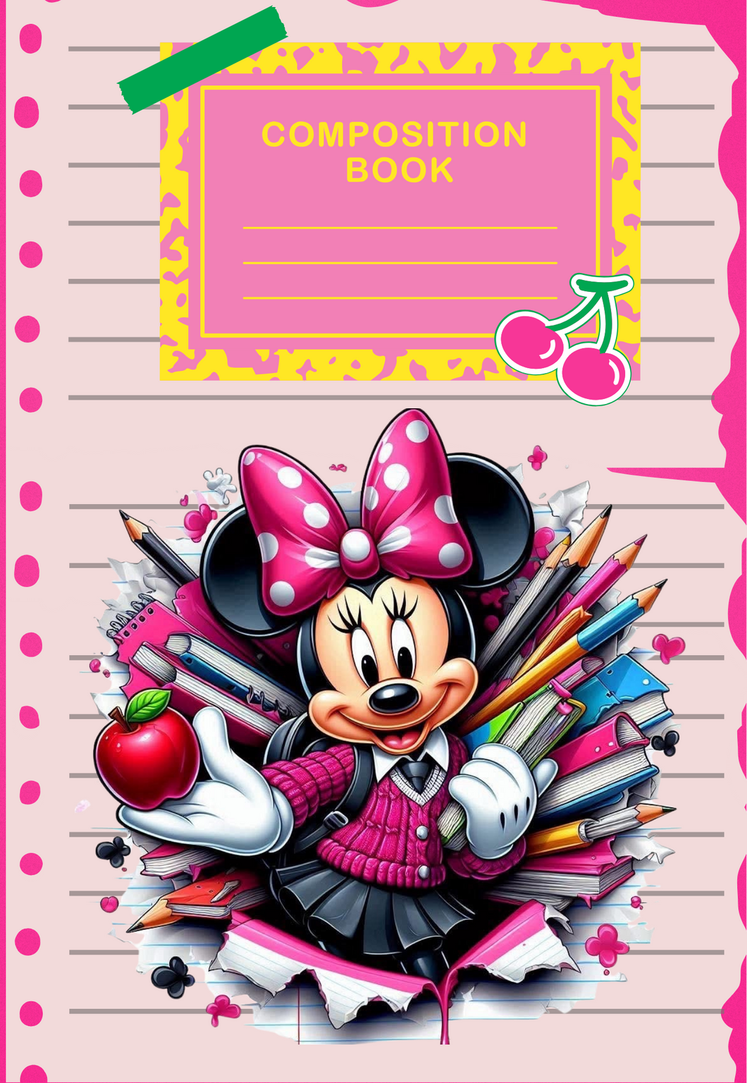 Minnie Mouse Composition Notebook PNG
