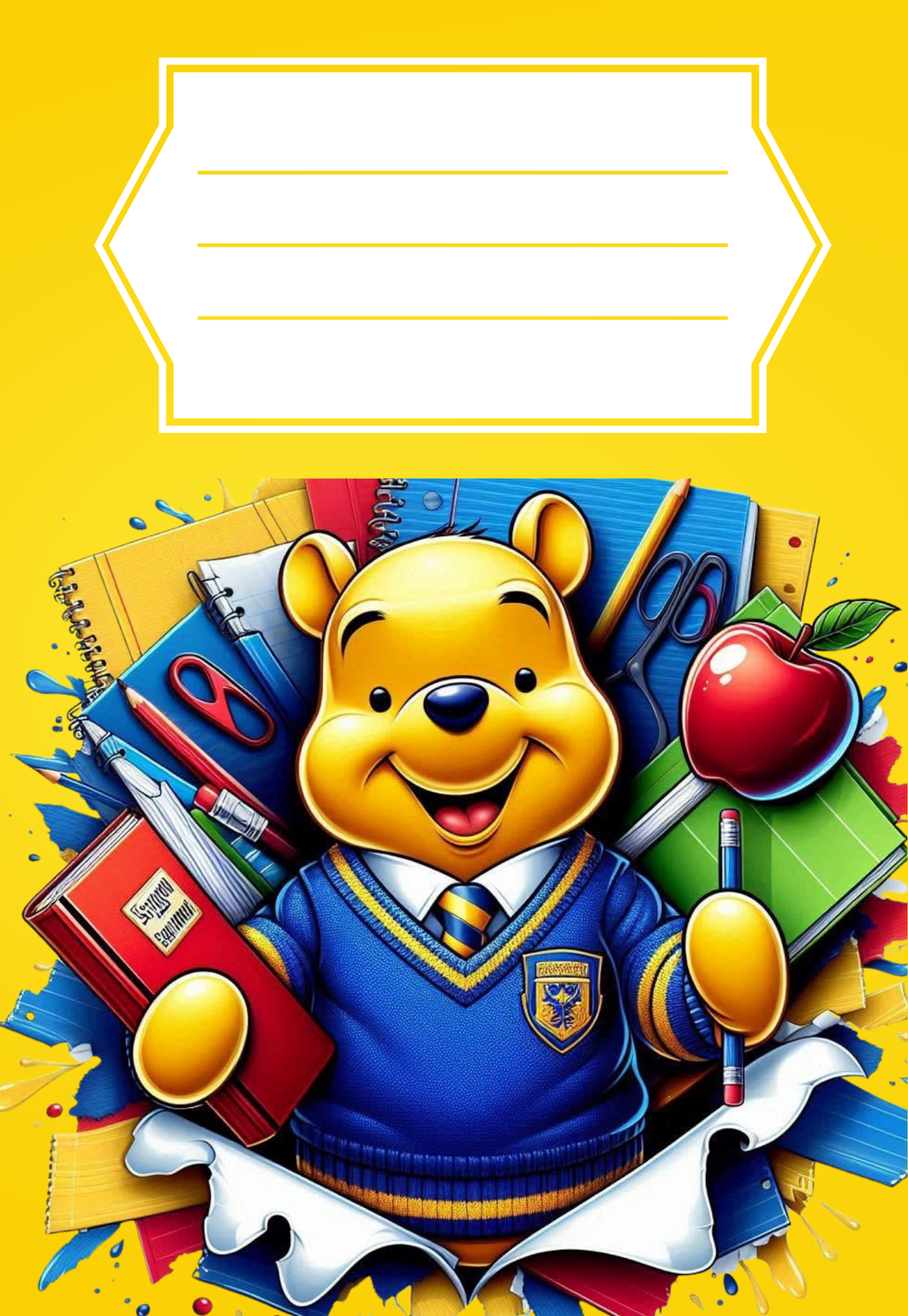 Winnie Pooh Composition Notebook PNG