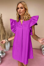 Load image into Gallery viewer, Oh Ruched Johnny Collar Cap Sleeve Mini Dress
