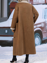 Load image into Gallery viewer, Plus Size Drop Shoulder Sherpa Longline Coat
