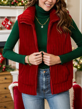 Load image into Gallery viewer, Pocketed Zip Up Vest Coat
