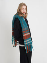 Load image into Gallery viewer, Fringe Plaid Polyester Scarf
