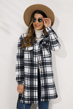 Load image into Gallery viewer, Shiny Plaid Collared Longline Coat
