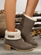Load image into Gallery viewer, Thermal Fuzzy Block Heel Boots
