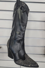 Load image into Gallery viewer, Weeboo Chunky Heel Rhinestone Decor Western Boots
