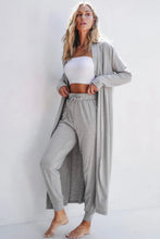 Load image into Gallery viewer, Open Front Long Sleeve Cardigan and Pants Lounge Set
