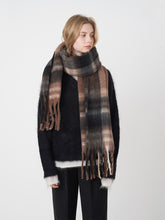 Load image into Gallery viewer, Fringe Plaid Polyester Scarf
